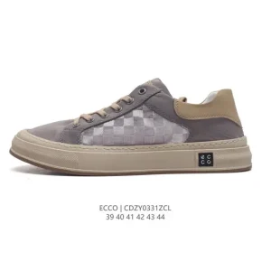 ECCO Men's Lifestyle Shoes - White Casual Sneakers with Thick Sole