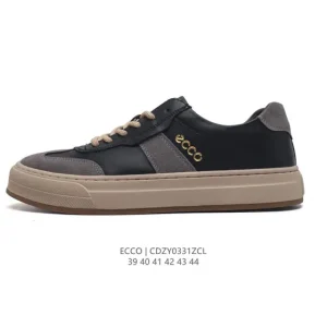 ECCO Men's Chunky Sole Leather Sneakers - White