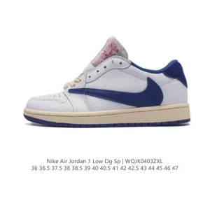 Jordan Air 1 Low Military Blue Reverse Swoosh Retro Basketball Shoes