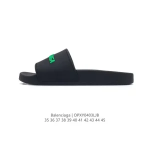 Balenciaga Logo Pool Slides Unisex Summer Fashion Sandals