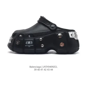 Balenciaga Metal Stud Platform Clog Sandal for Men and Women