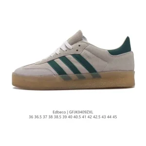 Edbeco White Casual Sneakers for Men and Women - Breathable Fabric & Leather, Thick Sole, Lightweight & Comfortable