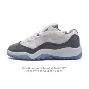 Nike Air Jordan 11 Retro Kids Basketball Shoes - Classic Black/White Patent Leather