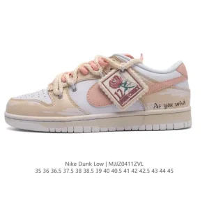 Nike Dunk Low Vintage Leather Sneakers with Dual Laces