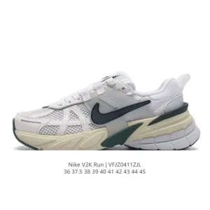 Nike V2K Run Retro Running Shoes - White/Metallic