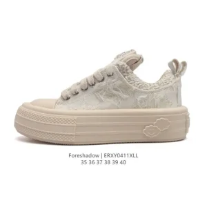 Foreshadow Chunky Platform Floral Canvas Sneakers - Zhao Lusi Style