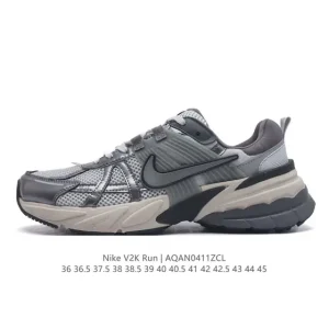 Nike V2K Run Retro Running Shoes - White/Metallic