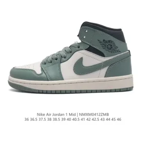 Nike Air Jordan 1 Mid Men's Women's Basketball Shoes - AJ1 Retro High Top Sneakers