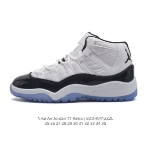 Nike Air Jordan 11 Retro High Kids Basketball Shoes - Classic Black/White