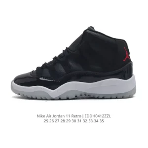 Nike Air Jordan 11 Retro High Top Kids Basketball Shoes - Classic Black/White