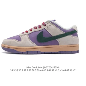 Nike Dunk Low Fz4349 Vintage Leather Sneakers with Double Laces