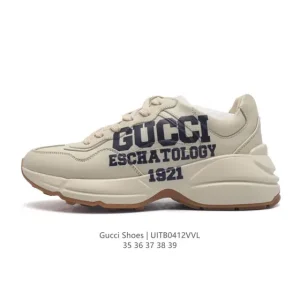 Gucci Rhyton Platform Leather Sneakers White