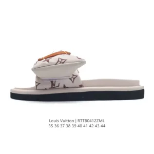 Louis Vuitton Men's and Women's Classic Magic Tape One-Strap Slippers