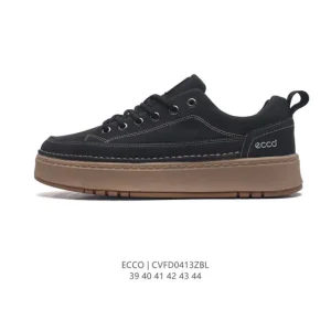 ECCO Men's Lifestyle Shoes - White Casual Sneakers with Thick Sole