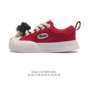 Ouder Smiling Face Canvas Shoes 2023 Spring Summer New Arrival Ugly Cute Chunky Sole Sneakers for Men and Women