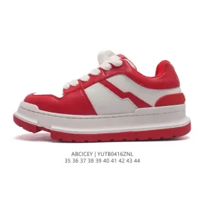 Abcicey Chinese Style Retro White Grey Platform Sneakers for Men and Women
