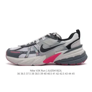 Nike V2K Run Retro Running Shoes - White/Metallic Silver