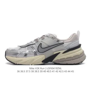 Nike V2K Run Retro Running Shoes - White/Metallic