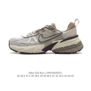Nike V2K Run Retro Running Shoes - White/Metallic