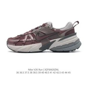 Nike V2K Run Retro Running Shoes - White/Metallic