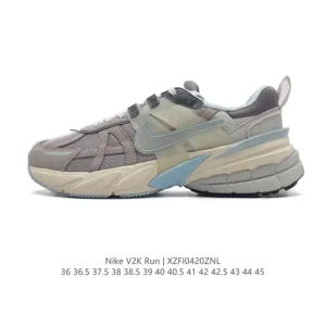 Nike V2K Run Retro Running Shoes - White/Metallic