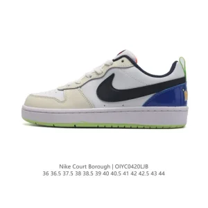 Nike Court Borough Low Unisex Leather Low-Top Sneakers with Breathable Mesh Tongue