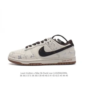 Louis Vuitton Dunk Low Lv Mink Black Denim Custom Edition