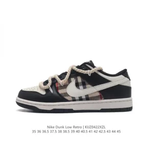 Nike Dunk Low DD1391 Vintage Leather Dual Laces Sneakers