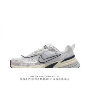 Nike V2K Run Retro Running Shoes - White/Metallic