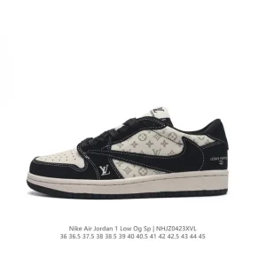 Travis Scott x Louis Vuitton x Nike Air Jordan 1 Low OG SP Damier Azur Brown LV Monogram AJ1