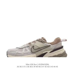 Nike V2K Run Retro Running Shoes - White/Metallic