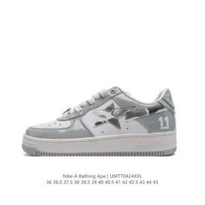 Bape x Nike Air Force 1 Low Camo - Premium Leather Sneakers with Air Sole Cushioning