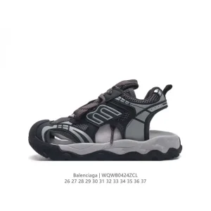Balenciaga Triple S Track Sandals for Kids - Packaged Toe Slides