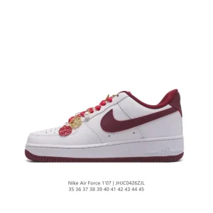 Nike Air Force 7 Low White Team Red Leather Sneakers for Men and Women