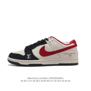 Nike Dunk Low Retro x Louis Vuitton Double Laces Skate Shoes