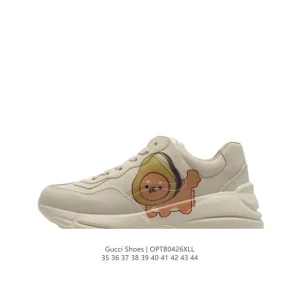 Gucci Rhyton Leather Platform Sneakers White