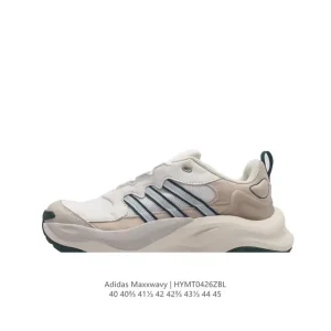 Adidas Maxxwavy Men's Lightweight Mesh Leather Sneakers with Lightstrike Cushioning