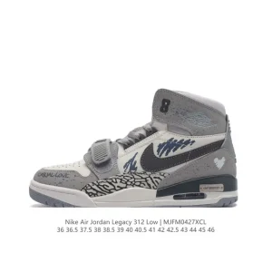 Jordan Legacy 312 Low Men's Basketball Shoes - Black Leather