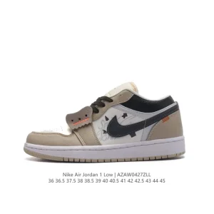 Jordan AJ1 Low Gs White Black Phosphor