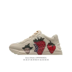 Gucci Rhyton Leather Platform Sneaker in White