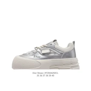 Dior Women's White Platform Sneakers - J'Adior Logo