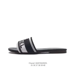 CHANEL Women's Leather Slide Slippers - European Style Luxury Summer Sandals