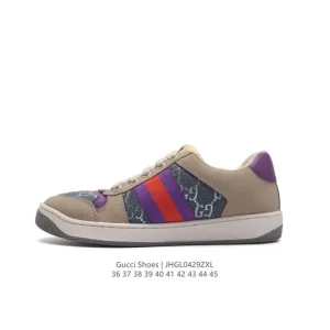 Gucci Screener Old Vintage Leather Sneakers Thick Sole Retro GG