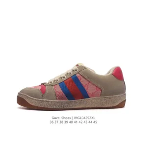 Gucci Screener Vintage Distressed Sneakers Platform Retro Style
