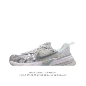 Nike V2K Run Retro Running Shoes - White/Metallic