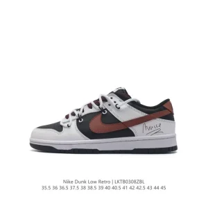 Nike Dunk Low Retro Vintage Basketball Skateboarding Shoes White Leather