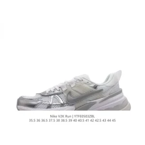 Nike V2K Run Retro Running Shoes - White/Metallic