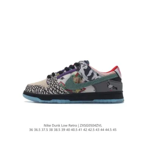 Nike SB Dunk Low Pro FD8776-666 Vintage Leather Skateboarding Shoes