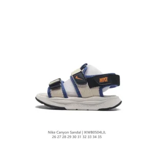 Nike Canyon Sandal Kids Slides with Dual Straps and Adjustable Hook-and-Loop Closure