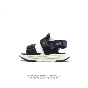 Nike Canyon Sandal Kids Slides with Dual Straps and Adjustable Hook-and-Loop Closure